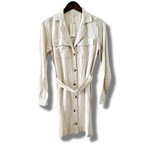 Elegant Cream Button-Down Dress